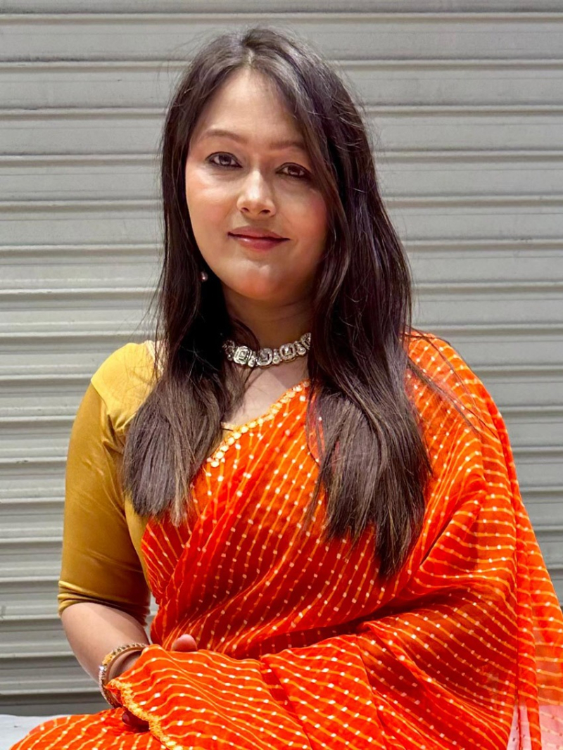 Authentic  Festive Traditional Orange Viscose Bandhani Saree