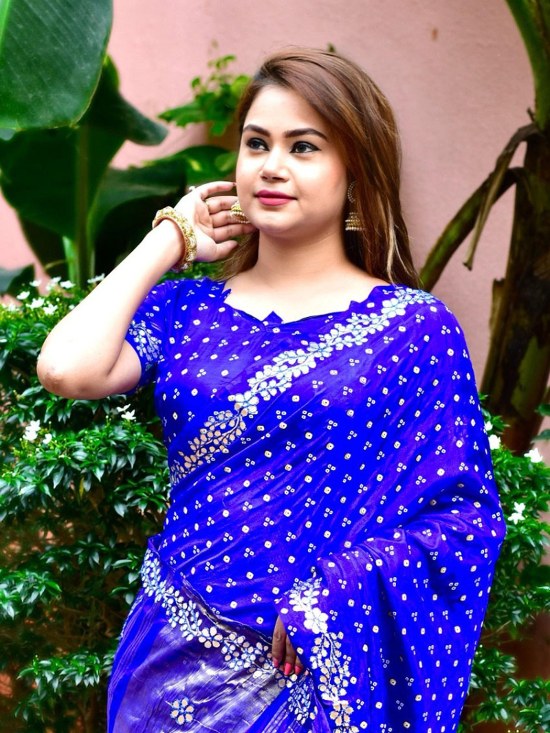 Ethnic Festive  Royal Blue Silk Saree