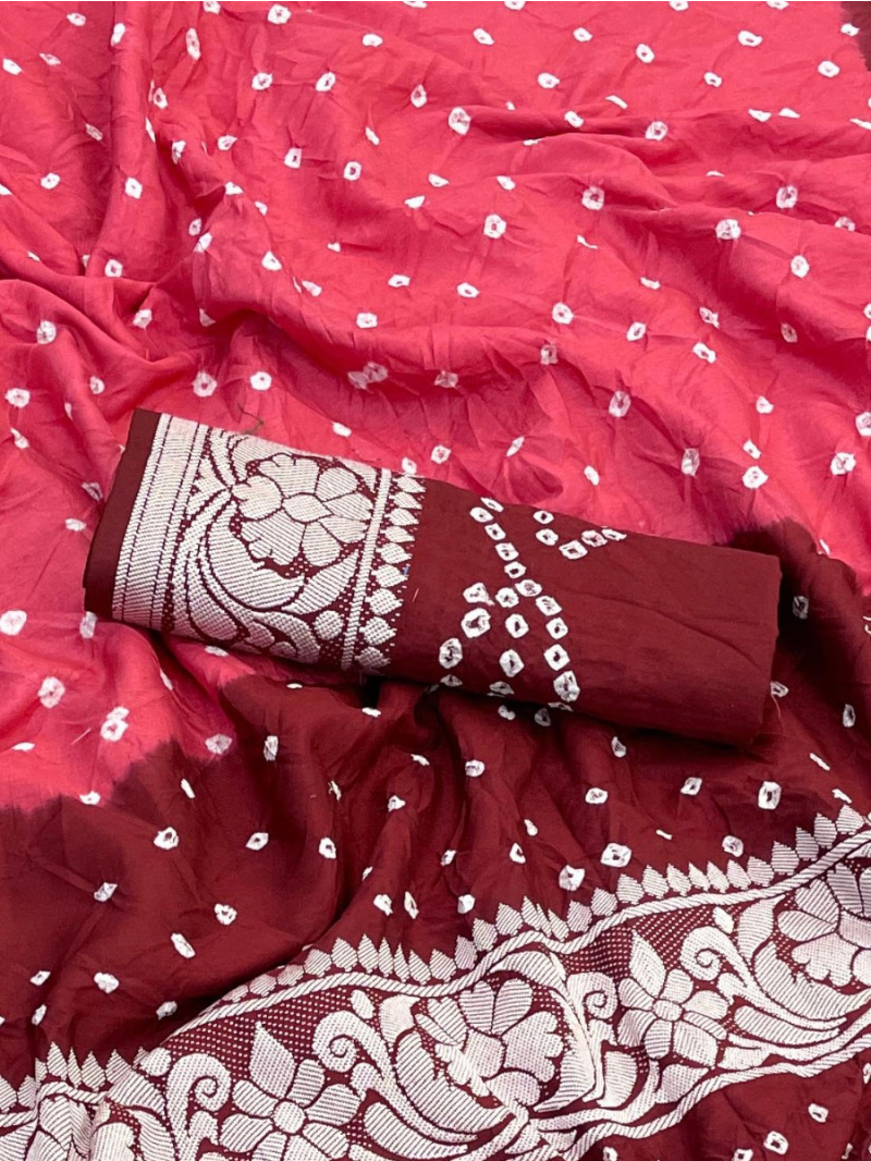 Ethnic Traditional Premium Dual-Tone Bandhej Saree