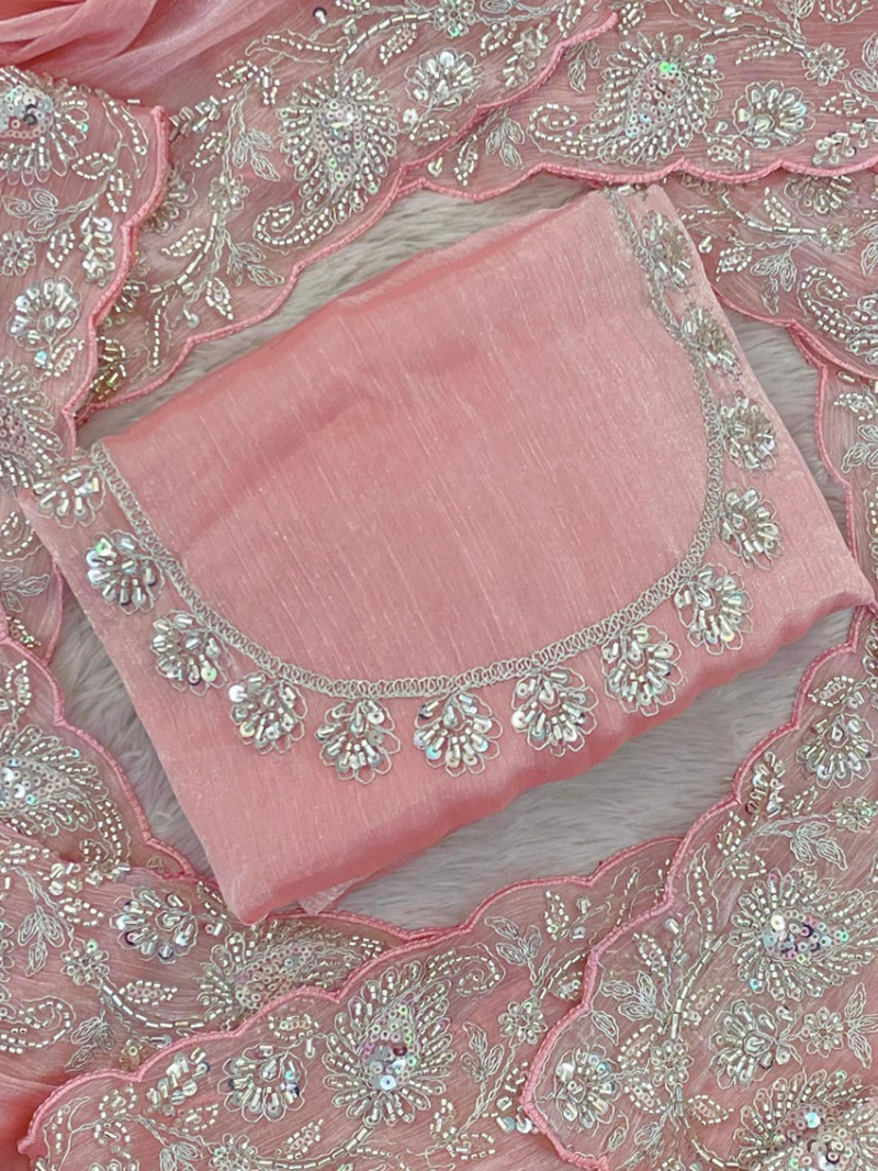 Ethnic Festive Blush Pink Shade Designer Saree