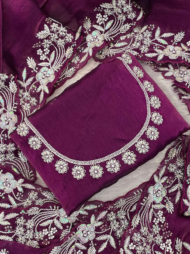 Ethnic Festive Purple Shade Designer Saree