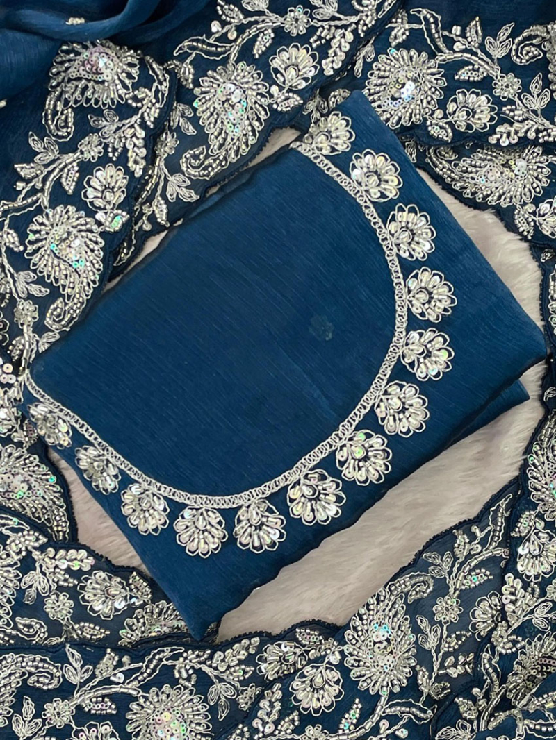 Traditional Festive Midnight Blue Designer Saree