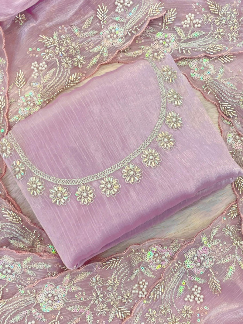 Ethnic Festive Soft Baby Pink shade Designer Saree