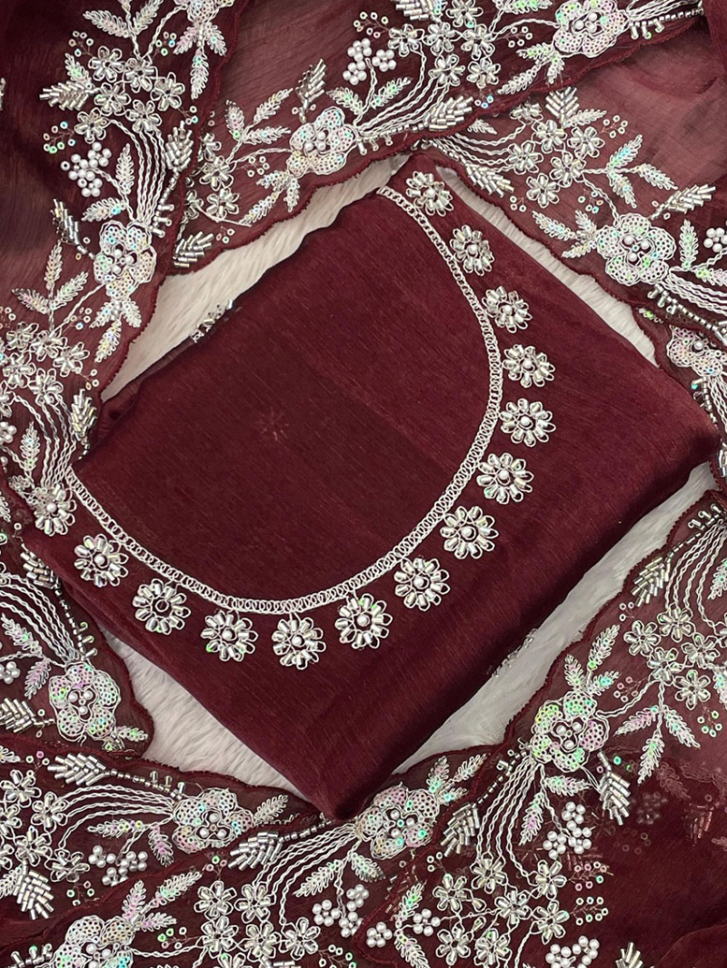 Ethnic Designer Maroon Burberry Silk Designer Saree
