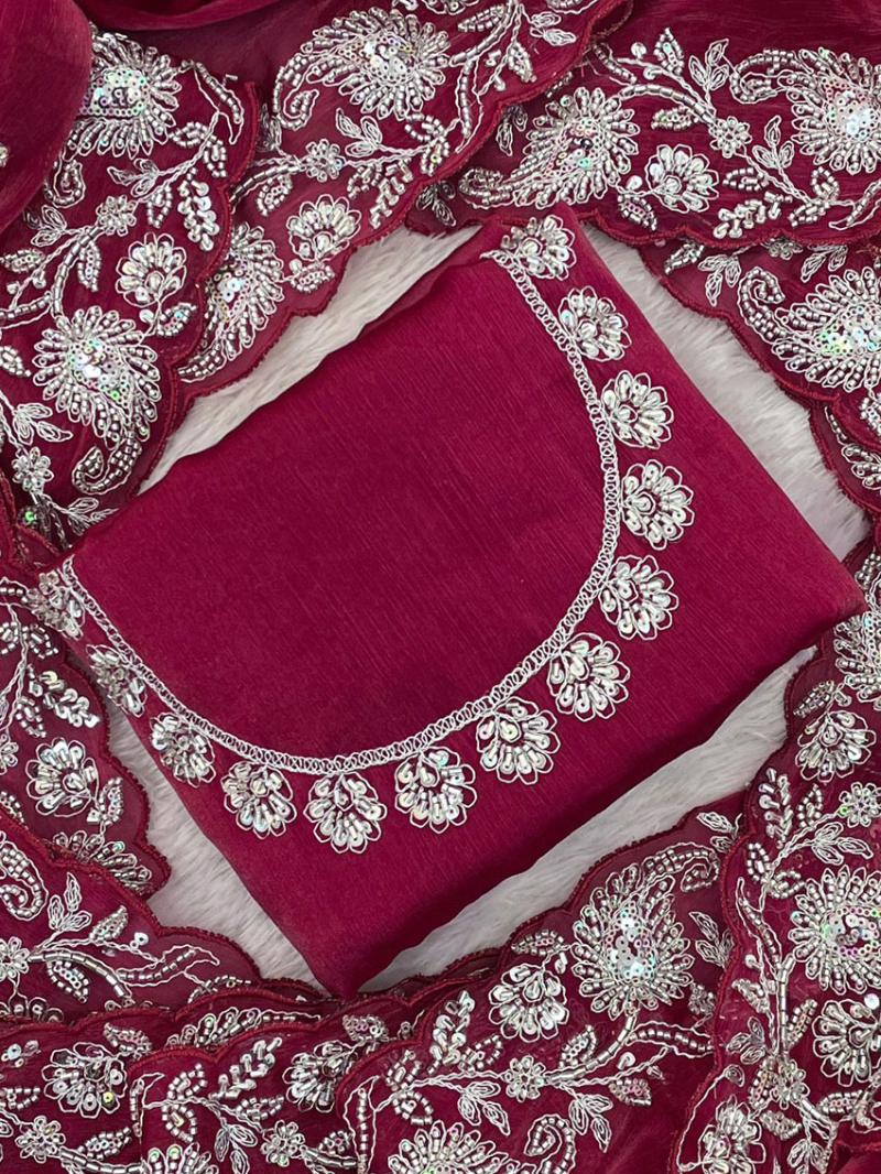 Ethnic Festive Wine Shade Designer Saree