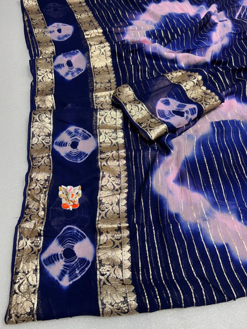 Elegant Badal Lining Batik Shibori Saree