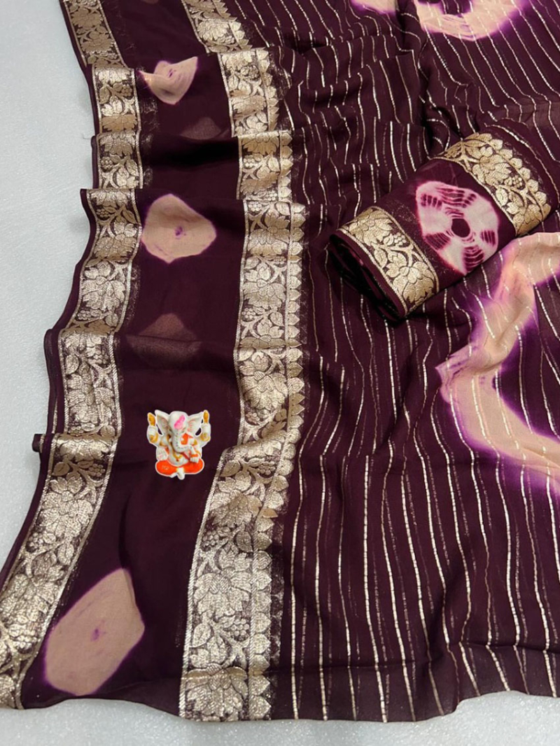 Authentic Deep Wine Batik Shibori Saree