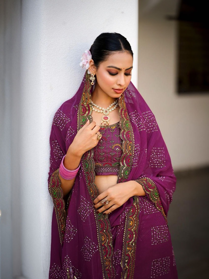 Royal Rich Magenta Soft Viscose Georgette Saree