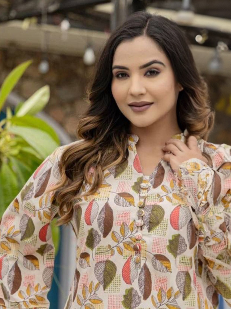 Casual  Traditional  Twill Rayon Kurti Plazo Set