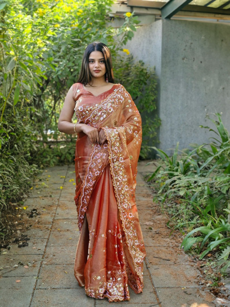 Authentic Dual Tone BarBari Silk Saree