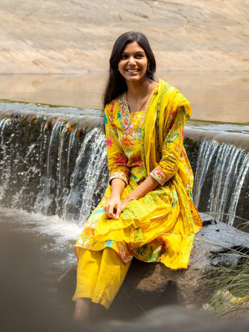 Festive Casual Traditional Yellow Cotton Straight Suit