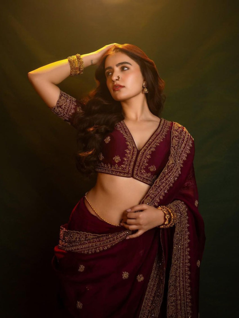 Elegant Festive Traditional Burgundy Pure Soft Silk Organza Saree