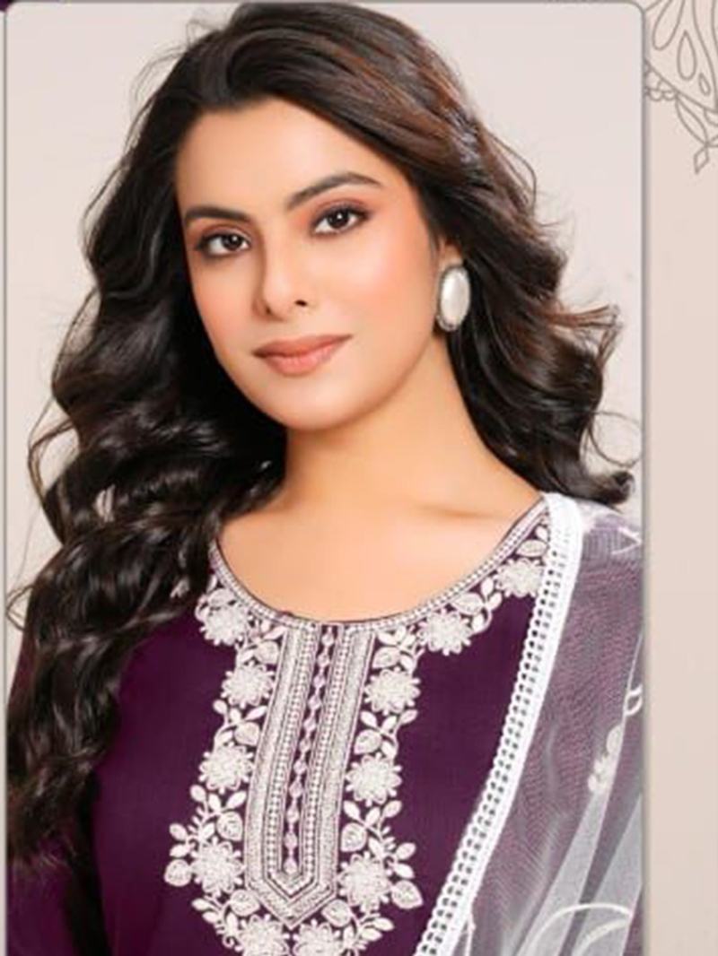 Ethnic Traditional Festive Royal Purple Straight Suit