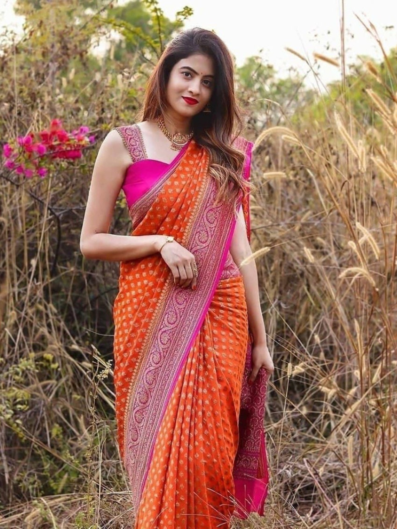 Traditional Soft Lichi Silk Saree with Rich Zari Border Saree