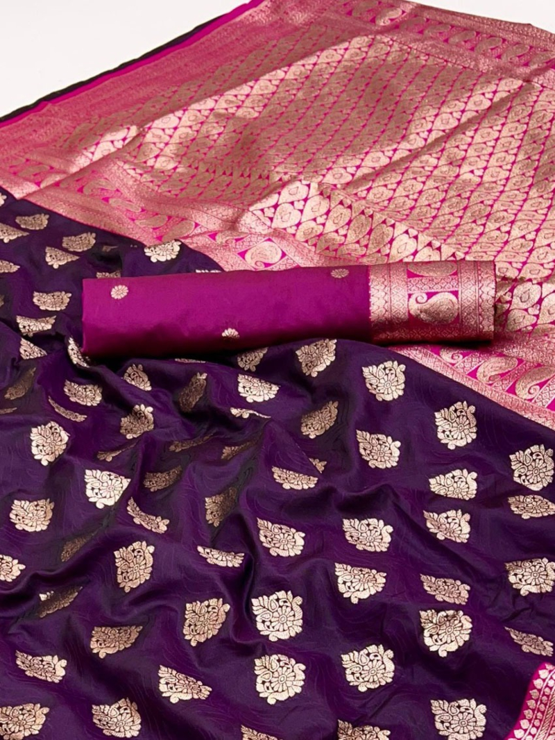 Authentic Festive Deep Purple Paithani Silk Saree