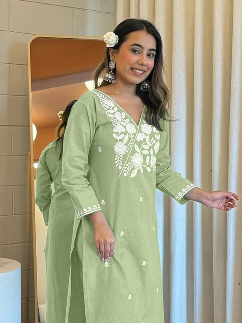 Traditional Festive Ethnic Rayon Straight Suit