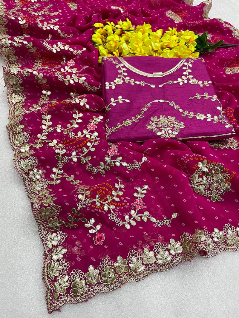  Soft Georgette Bandhej Saree