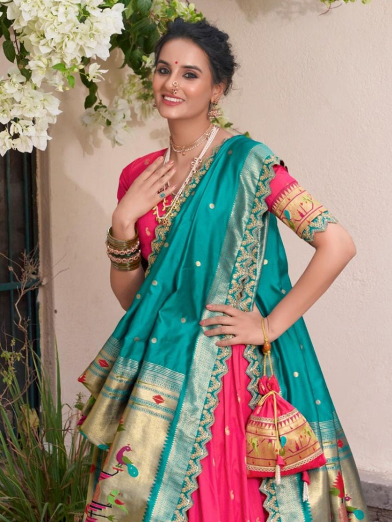 Traditional Jacquard Silk Lehanga Set