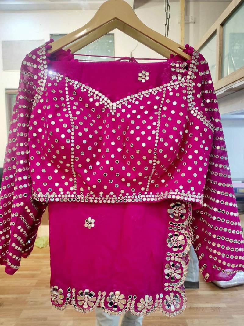 Designer Elegant Ethnic Rani Pink Lehanga Suit