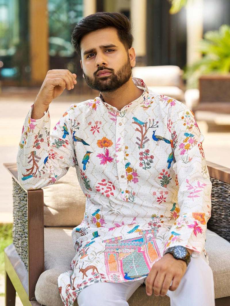 Elegant Ethnic Traditional Rayon Kurta Pajama Set