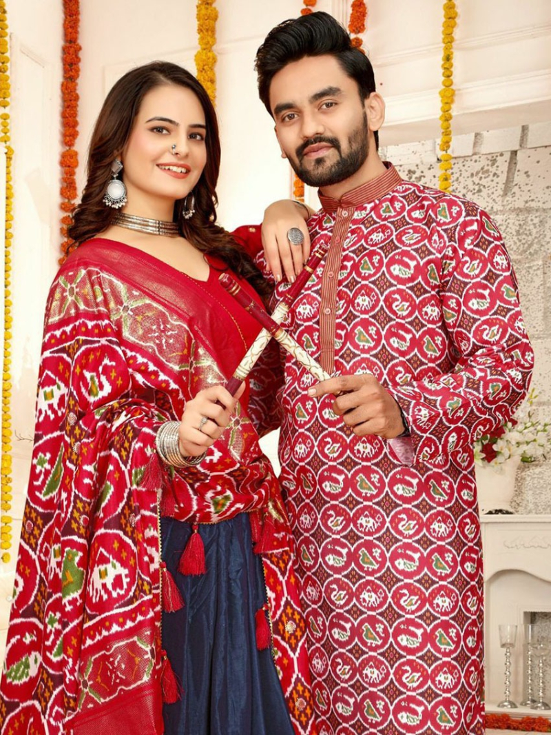 Ethnic Traditional Couple Combo Kurta & Lehanga Combo Set