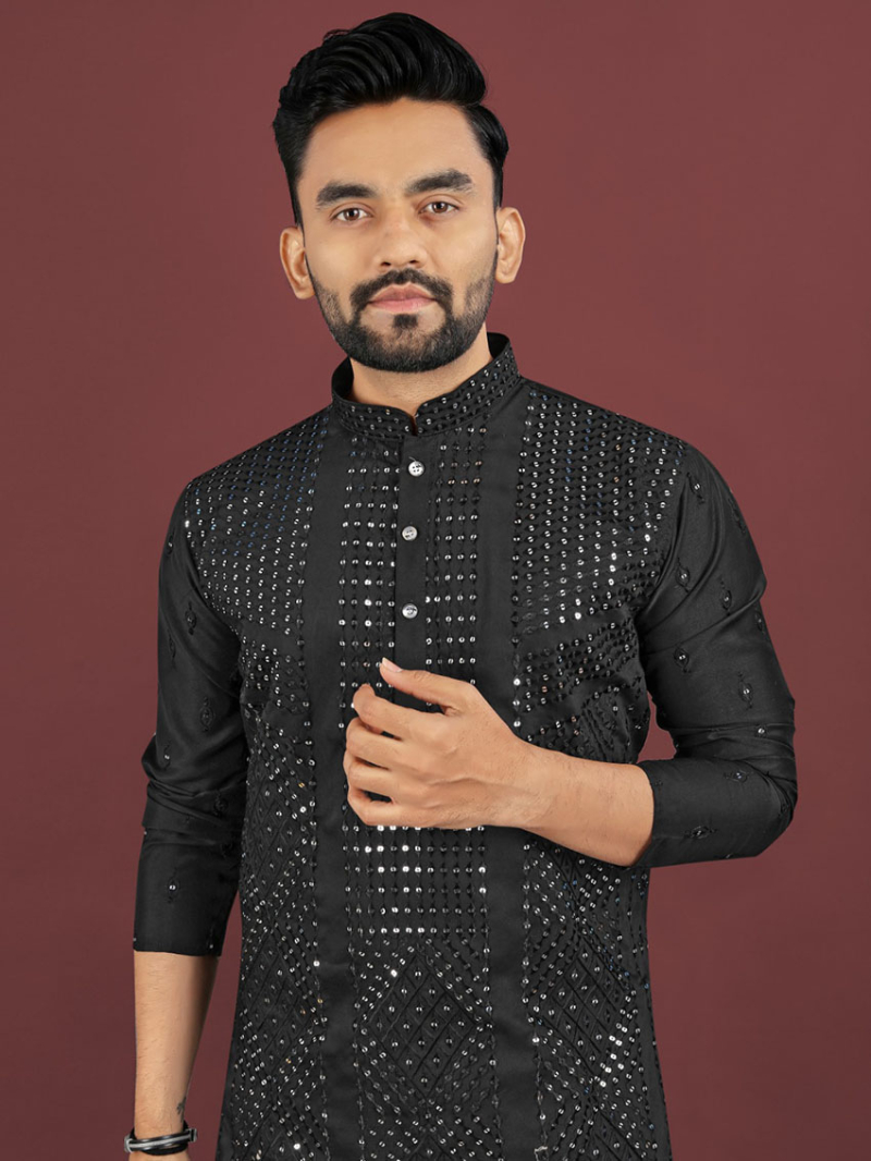 Elegant Festive Ethnic Traditional Viscose Silk Kurta Pajama Set