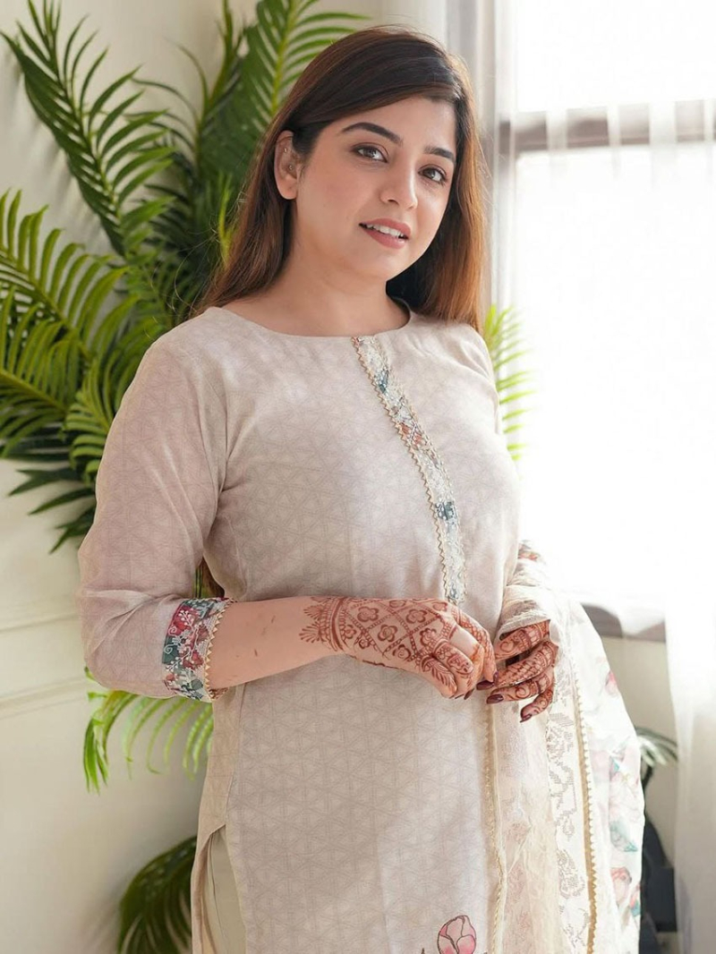 Elegant Ethnic Festive Traditional Off White Linen Straight Suit