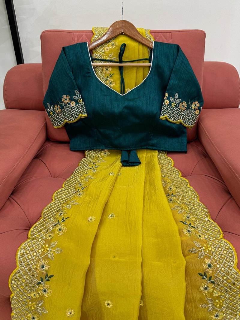 Authentic Elegant Festive Traditional Crunchy Silk Saree