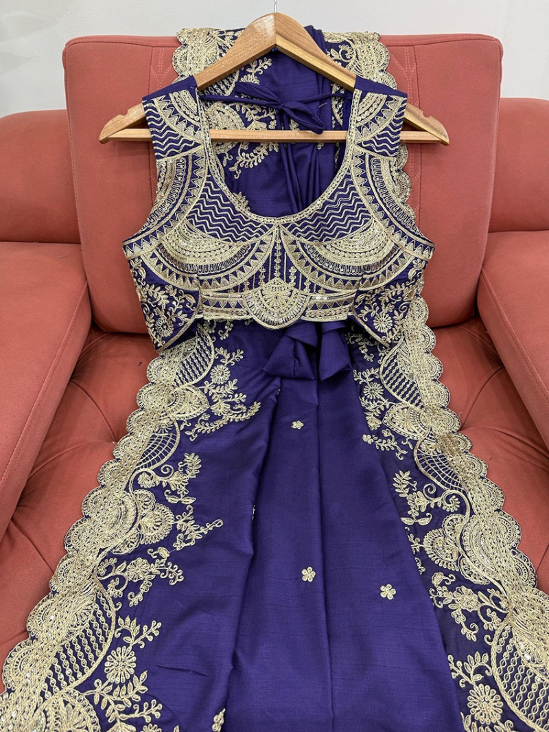 Traditional Ethnic Elegant Festive Navy Blue Rangoli Silk Saree