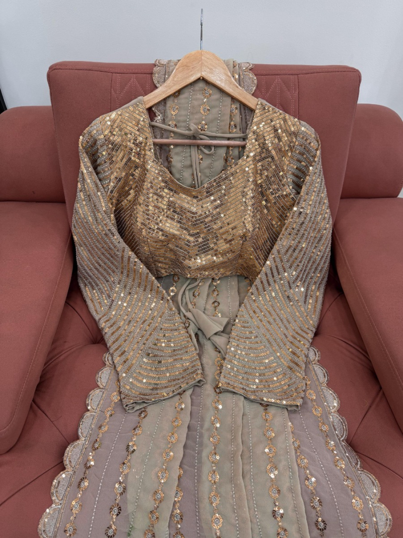 Elegant Premium Traditional Ethnic Warm Neutral Georgette Saree