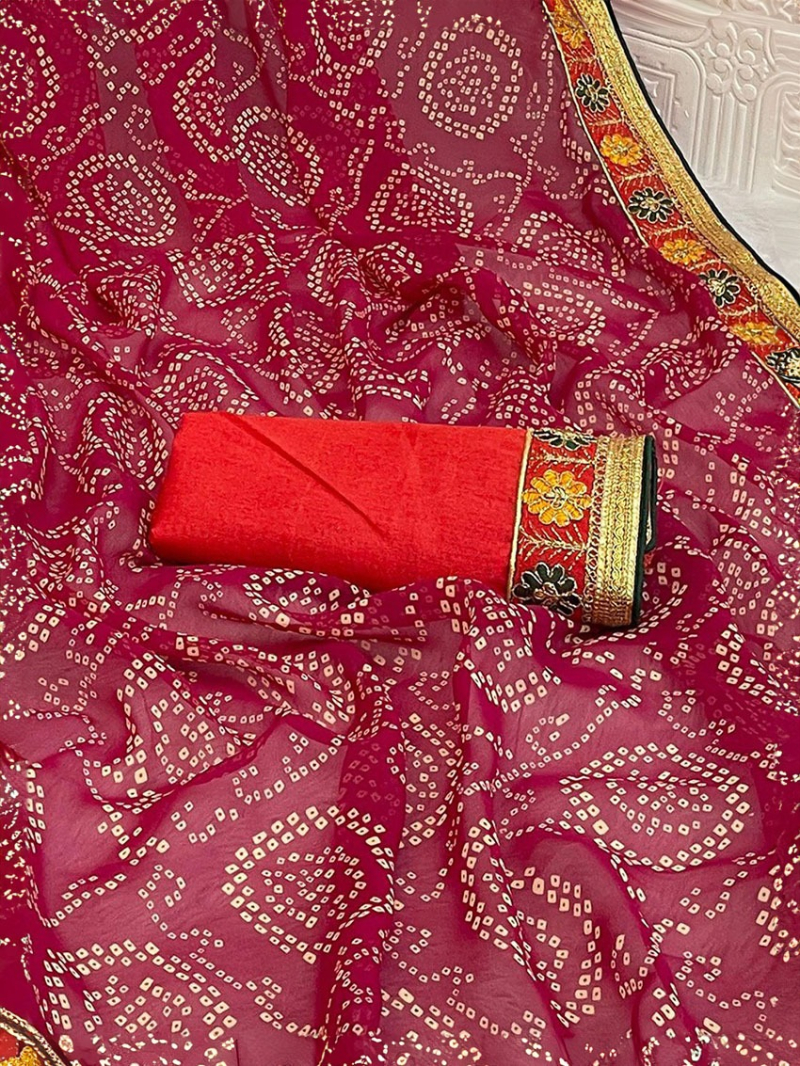 Traditional Festive Elegant Maroon Viscose Georgette Saree