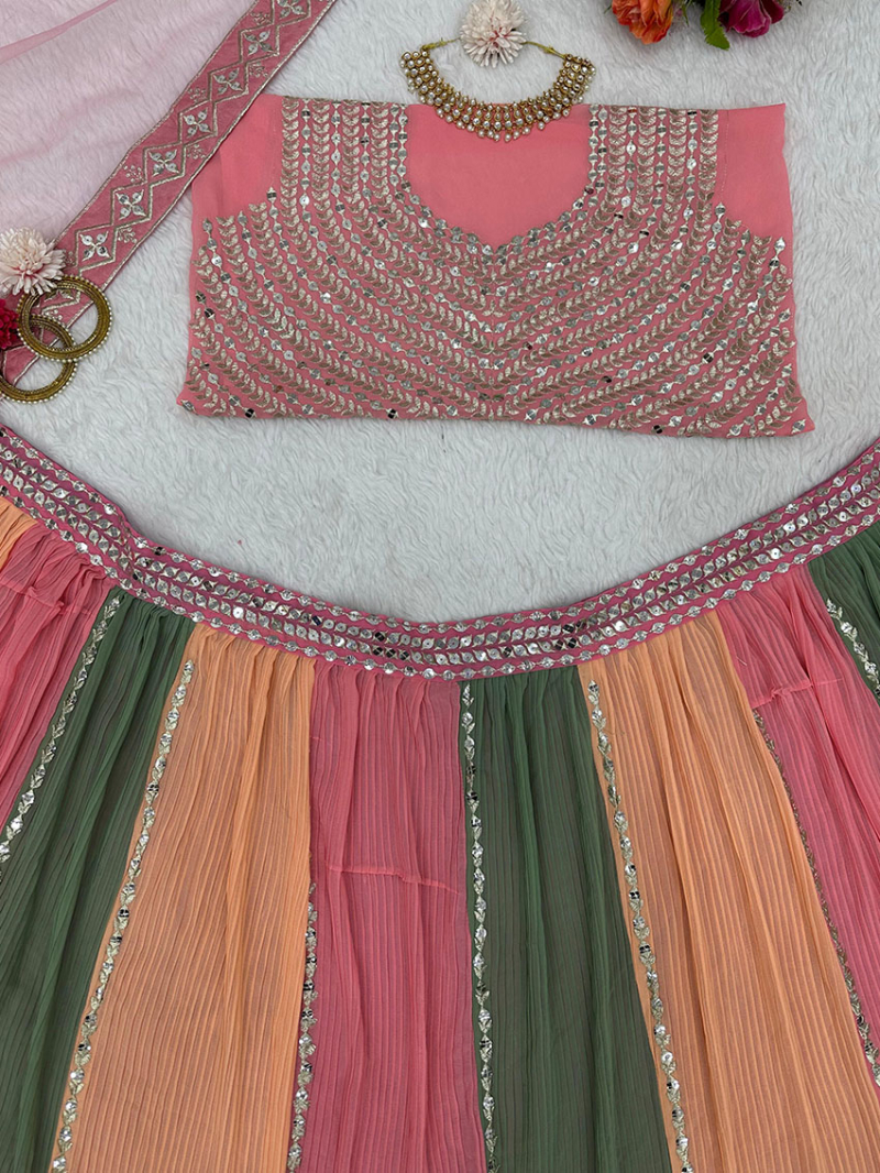 Designer Elegant Ethnic Multicolor Georgette Lehanga Suit