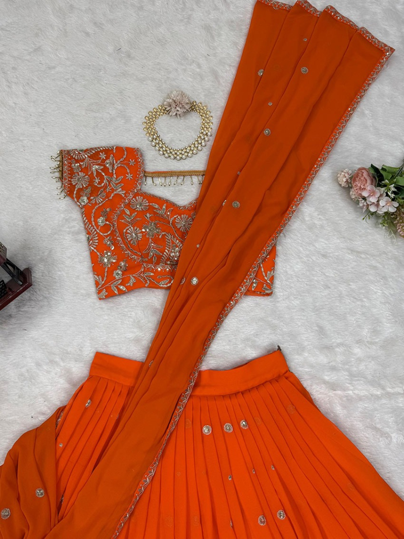 Designer Ethnic Traditional Georgette Lehnaga Saree Suit