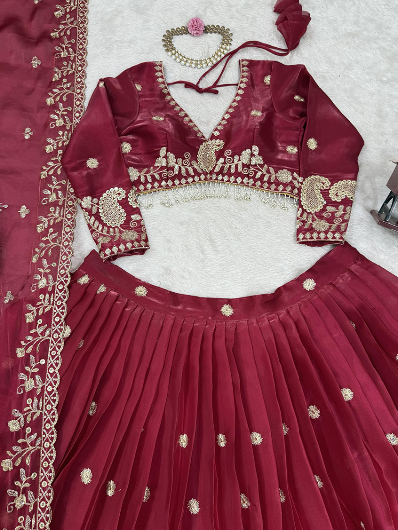 Authentic Ethnic Elegant Maroon Jimmy Choo Lehanga Suit