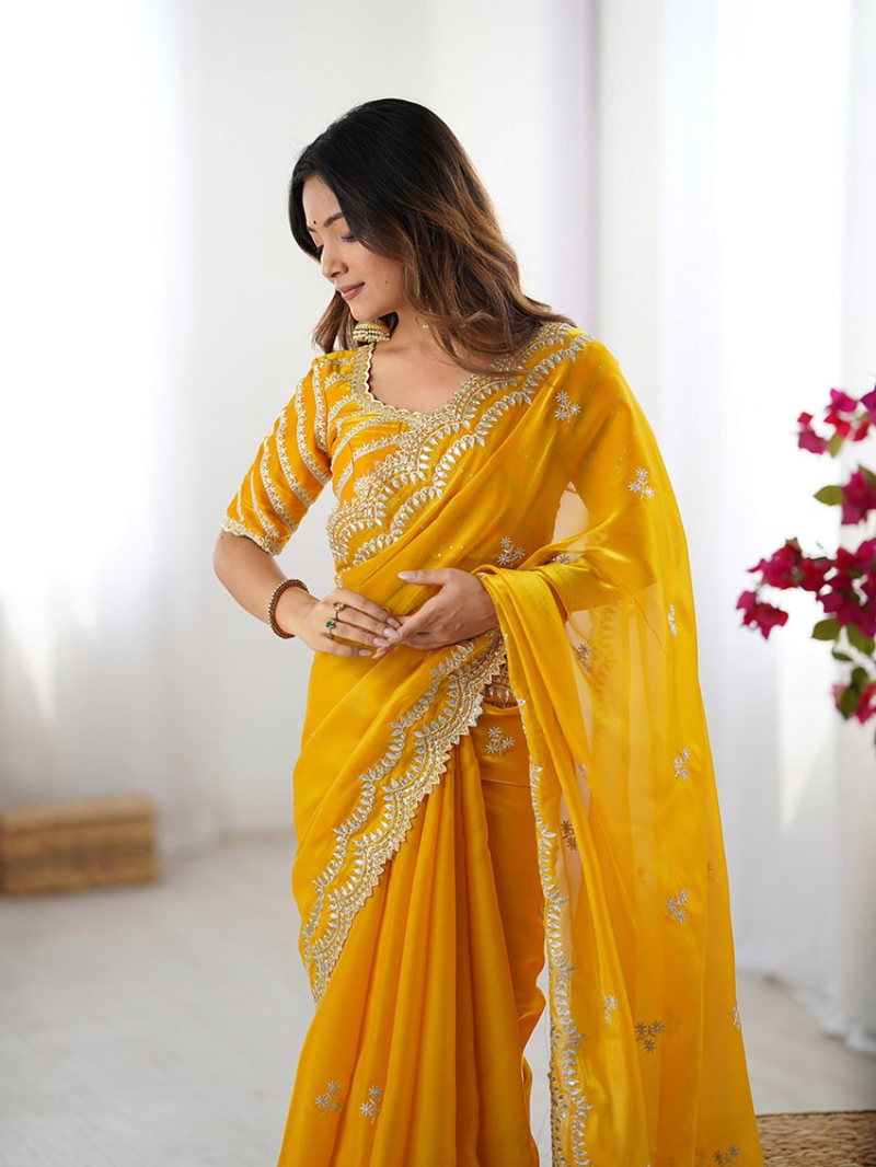 Traditional Ethnic Festive Jimmy Choo Silk Saree