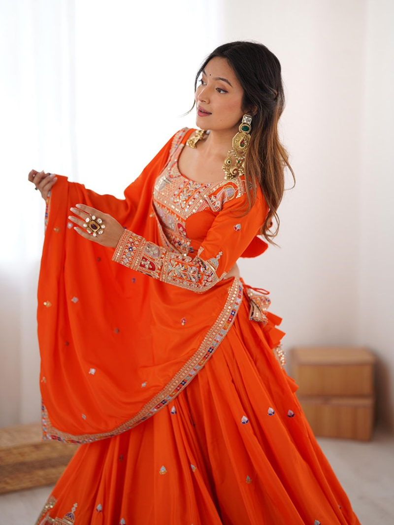 Designer Ethnic Festive  Crepe Silk Lehanga Suit