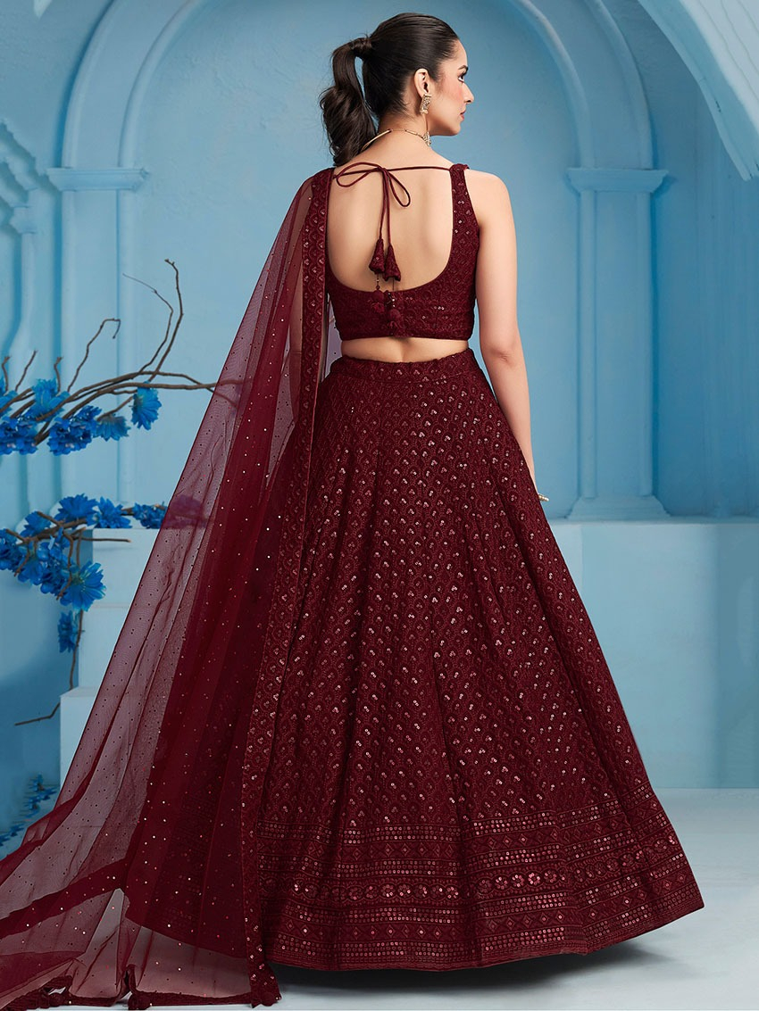 Authentic Festive Elegant Traditional Georgette & Soft Net Lehanga Suit
