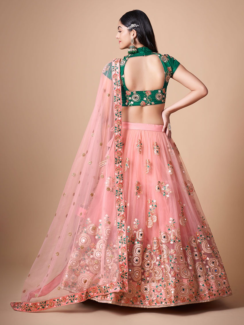 Authentic Elegant Ethnic Traditional Soft Net & Art Silk Lehanga Suit