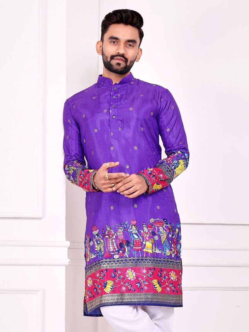 Ethnic Festive Traditional Dola Silk Kurta Pajama Set