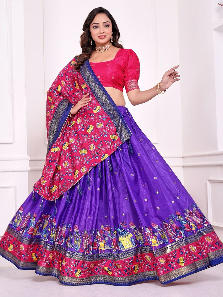 Authentic Traditional Festive Dola Silk Lehanga Suit