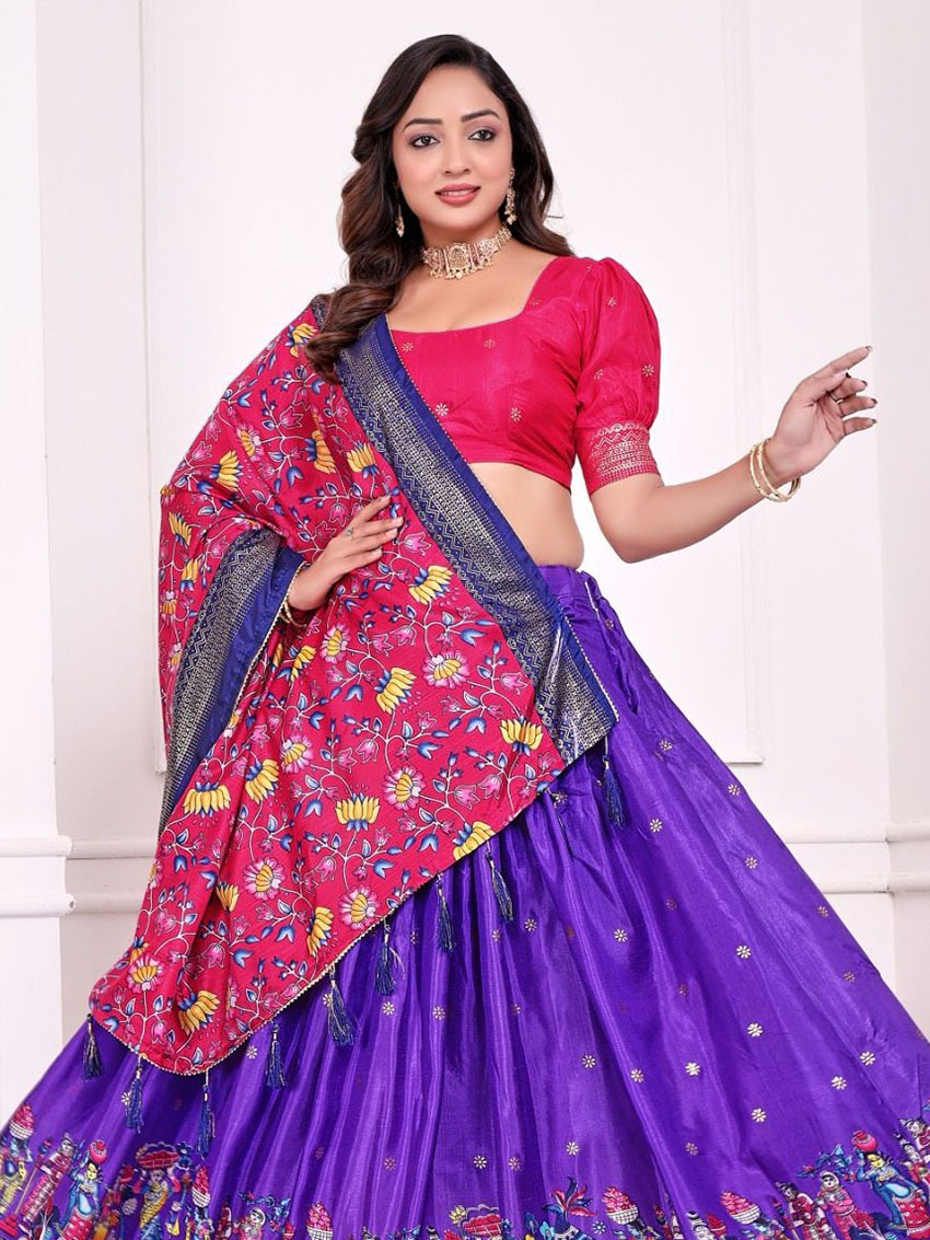 Authentic Traditional Festive Dola Silk Lehanga Suit